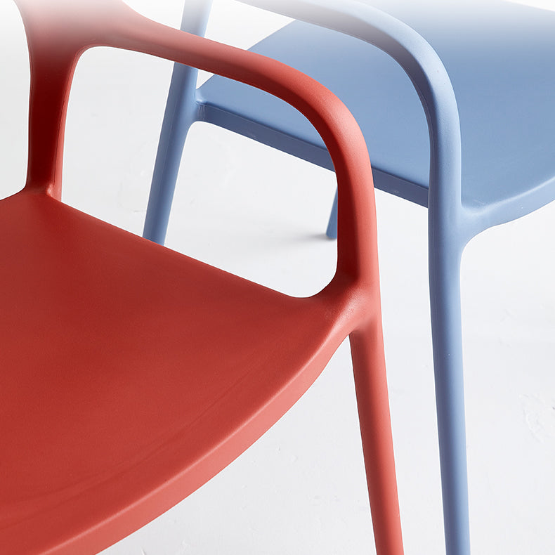 Plastic Stackable Dining Chair Contemporary Design Multicolor Arm Chair