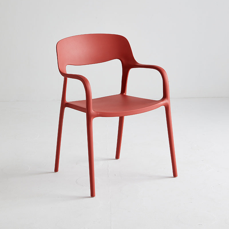 Plastic Stackable Dining Chair Contemporary Design Multicolor Arm Chair