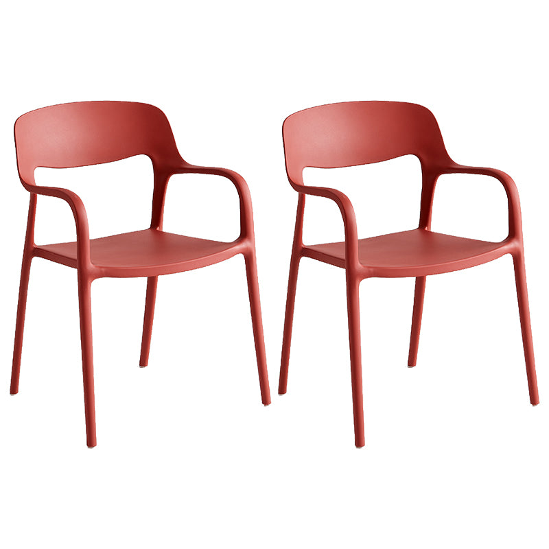 Plastic Stackable Dining Chair Contemporary Design Multicolor Arm Chair