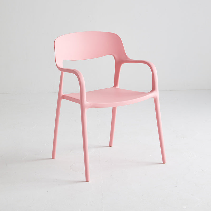 Plastic Stackable Dining Chair Contemporary Design Multicolor Arm Chair