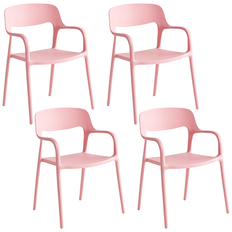 Plastic Stackable Dining Chair Contemporary Design Multicolor Arm Chair