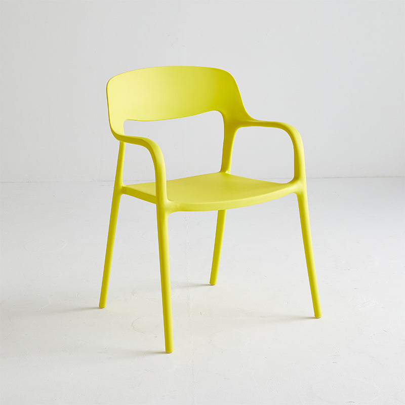 Plastic Stackable Dining Chair Contemporary Design Multicolor Arm Chair