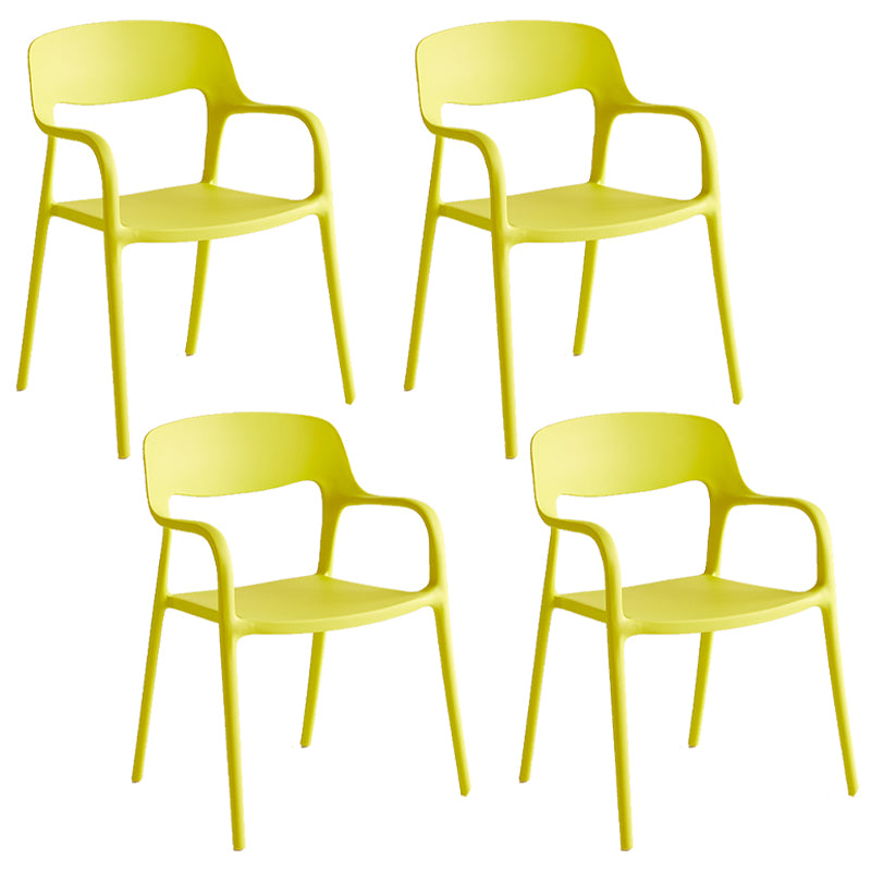 Plastic Stackable Dining Chair Contemporary Design Multicolor Arm Chair