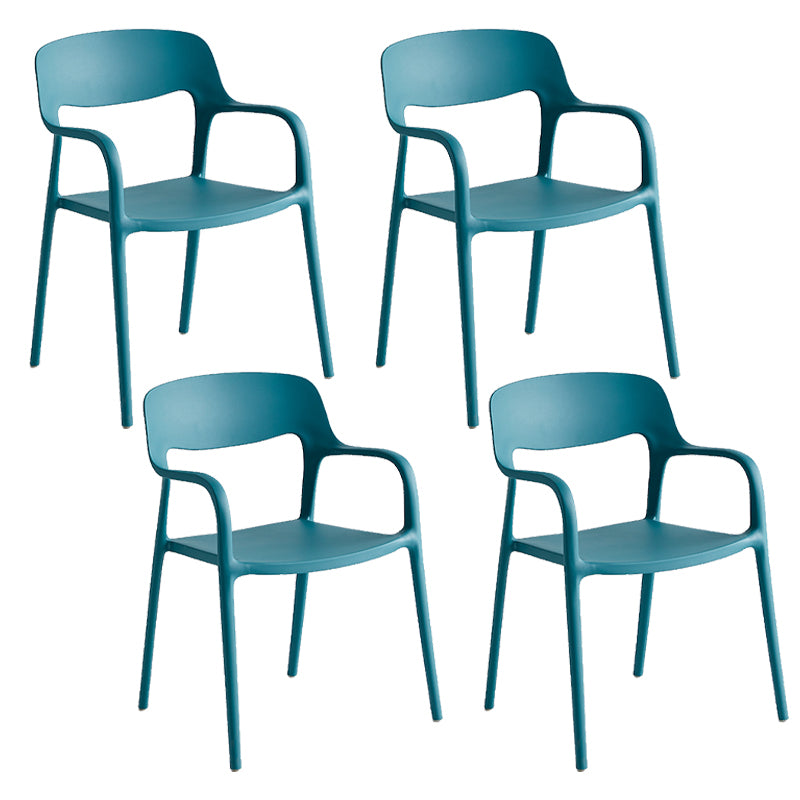 Plastic Stackable Dining Chair Contemporary Design Multicolor Arm Chair