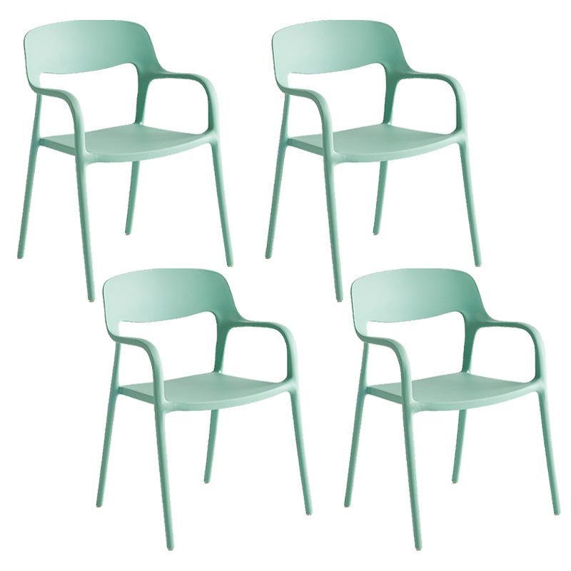 Plastic Stackable Dining Chair Contemporary Design Multicolor Arm Chair