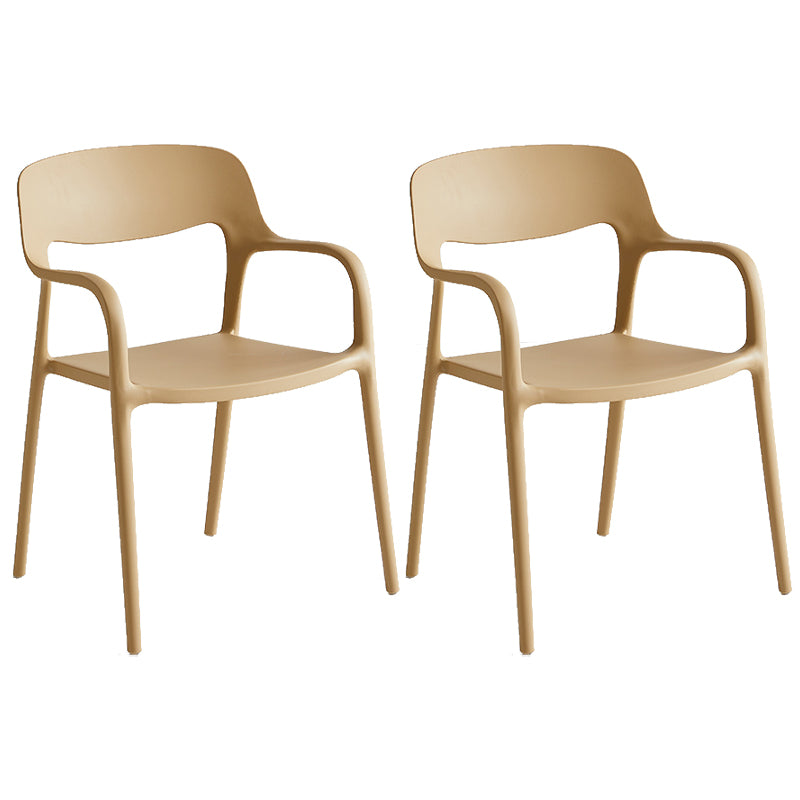 Plastic Stackable Dining Chair Contemporary Design Multicolor Arm Chair
