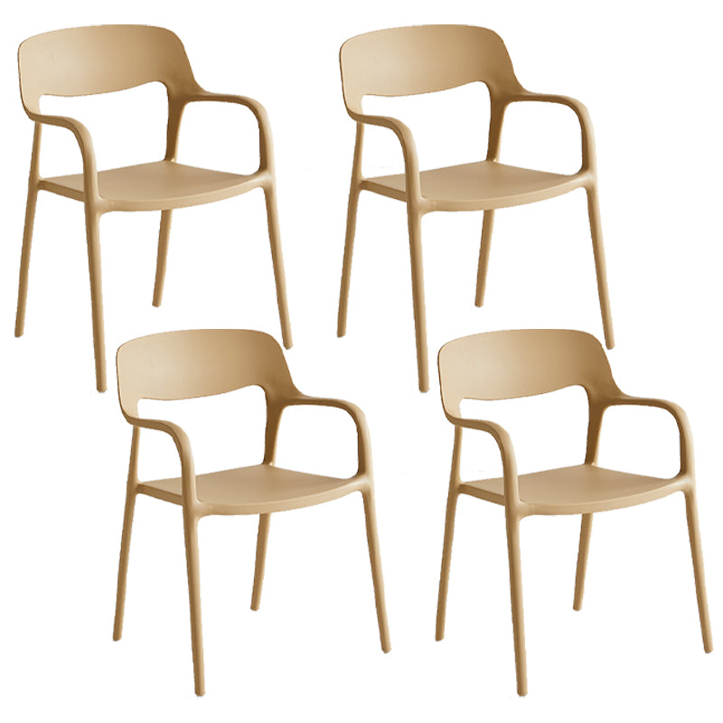 Plastic Stackable Dining Chair Contemporary Design Multicolor Arm Chair