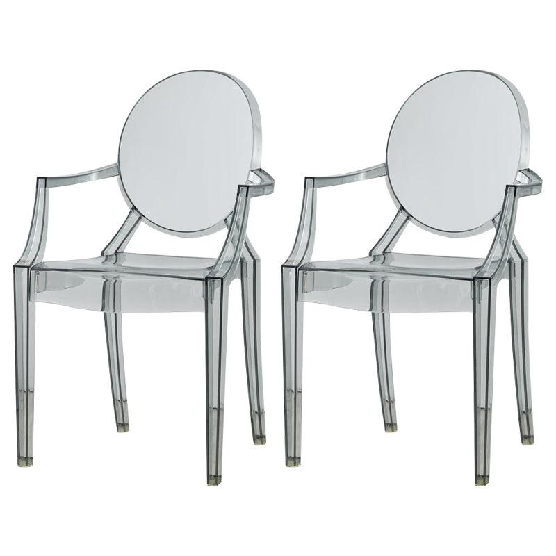 Chaise de salle à manger contemporaine en plastique, chaise latérale à dossier ouvert avec 4 pieds pour usage domestique