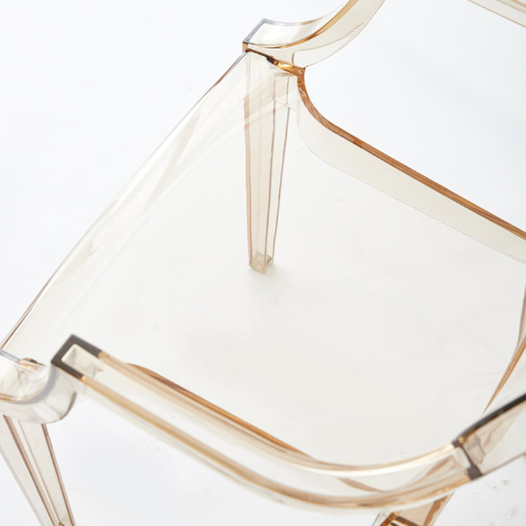 Chaise de salle à manger contemporaine en plastique, chaise latérale à dossier ouvert avec 4 pieds pour usage domestique