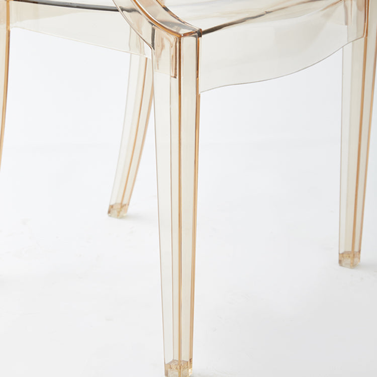 Chaise de salle à manger contemporaine en plastique, chaise latérale à dossier ouvert avec 4 pieds pour usage domestique