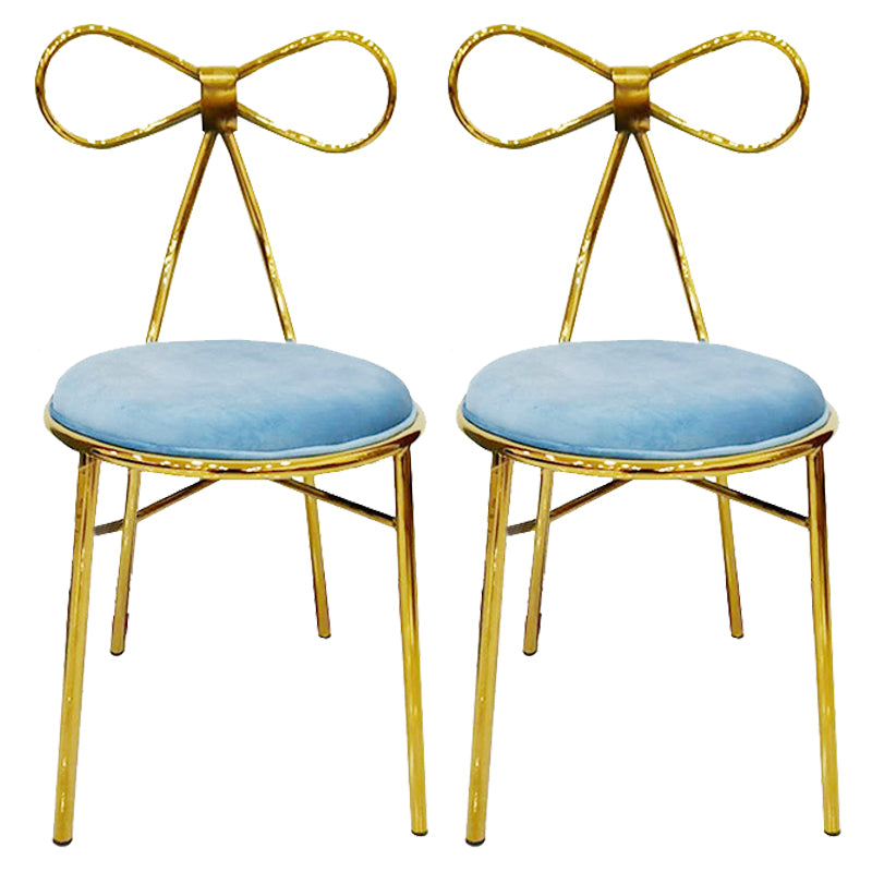 Chaise d'appoint en métal de style Glam, chaise de salle à manger à dossier ouvert avec pieds dorés pour un usage domestique