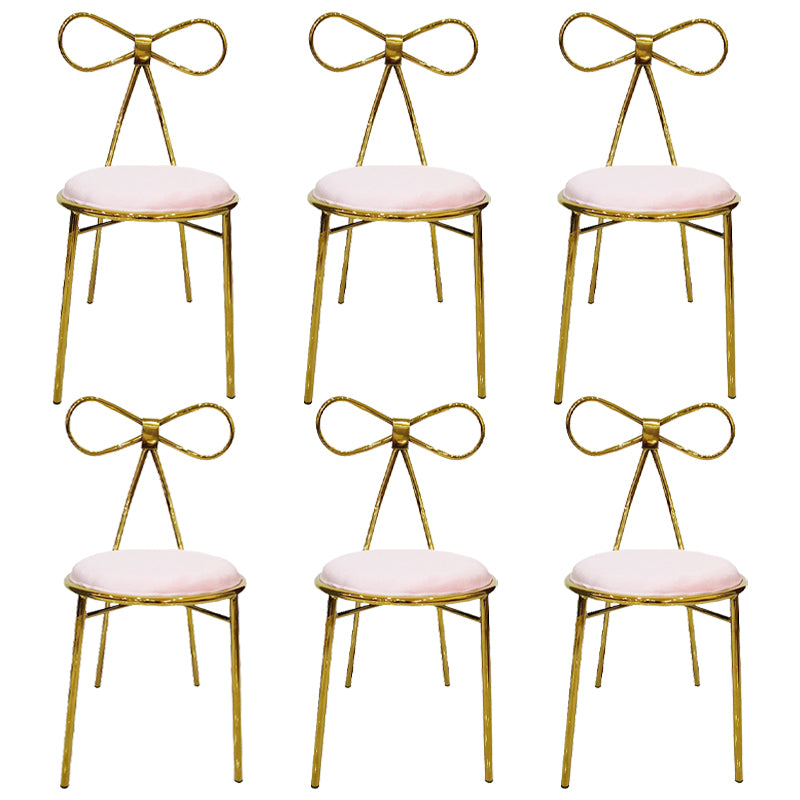 Chaise d'appoint en métal de style Glam, chaise de salle à manger à dossier ouvert avec pieds dorés pour un usage domestique