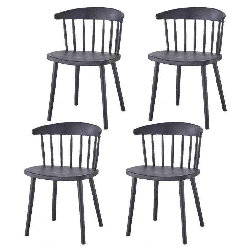 Accueil Chaise d'appoint contemporaine Ensemble de chaises de salle à manger en plastique à dossier Windsor
