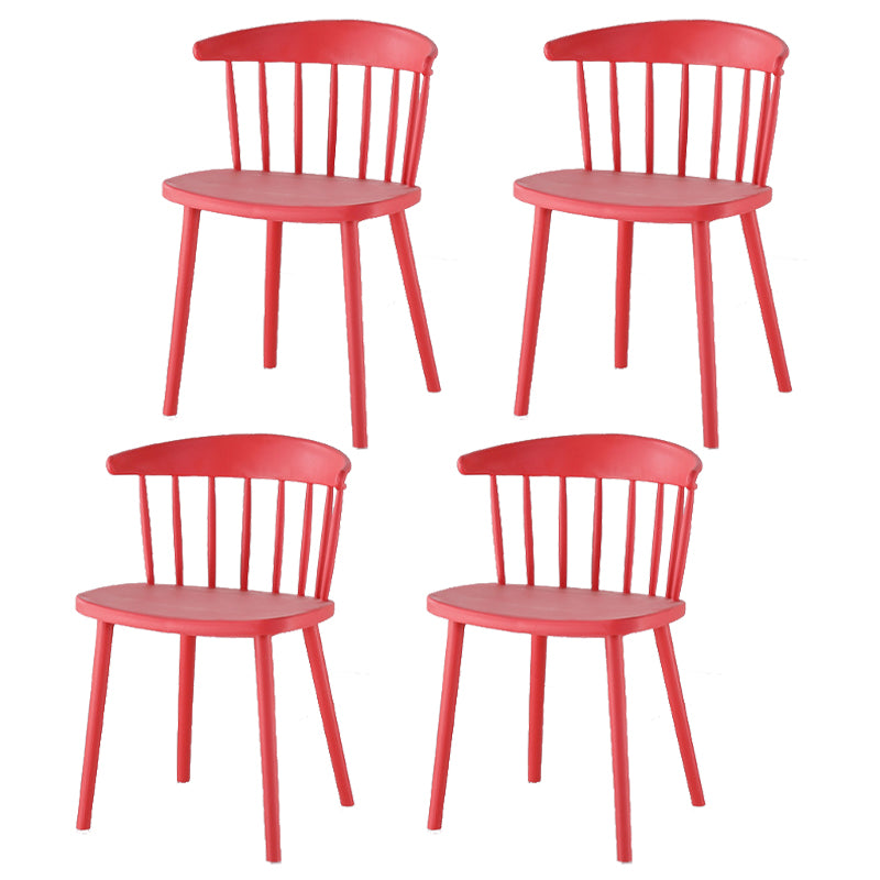 Accueil Chaise d'appoint contemporaine Ensemble de chaises de salle à manger en plastique à dossier Windsor