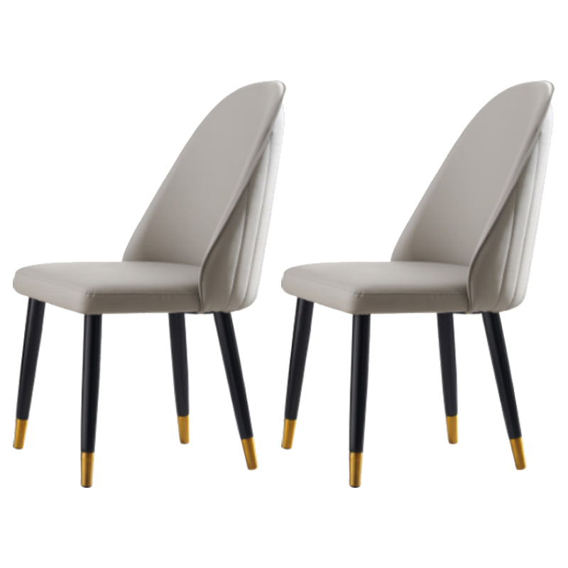 Chaise de salle à manger en cuir de Style Glam nordique, chaise Parsons avec pieds en bois pour la cuisine