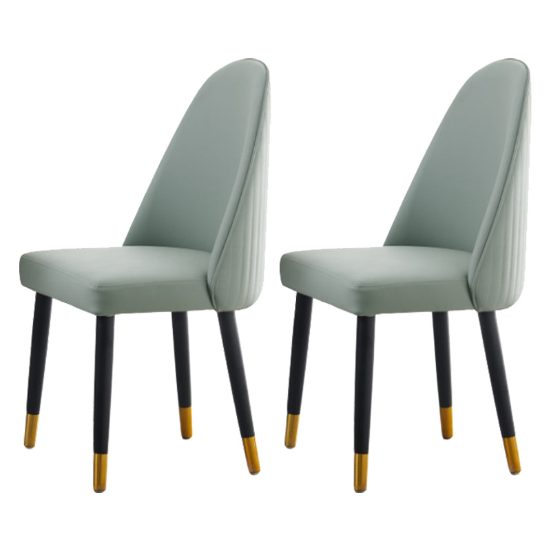 Chaise de salle à manger en cuir de Style Glam nordique, chaise Parsons avec pieds en bois pour la cuisine