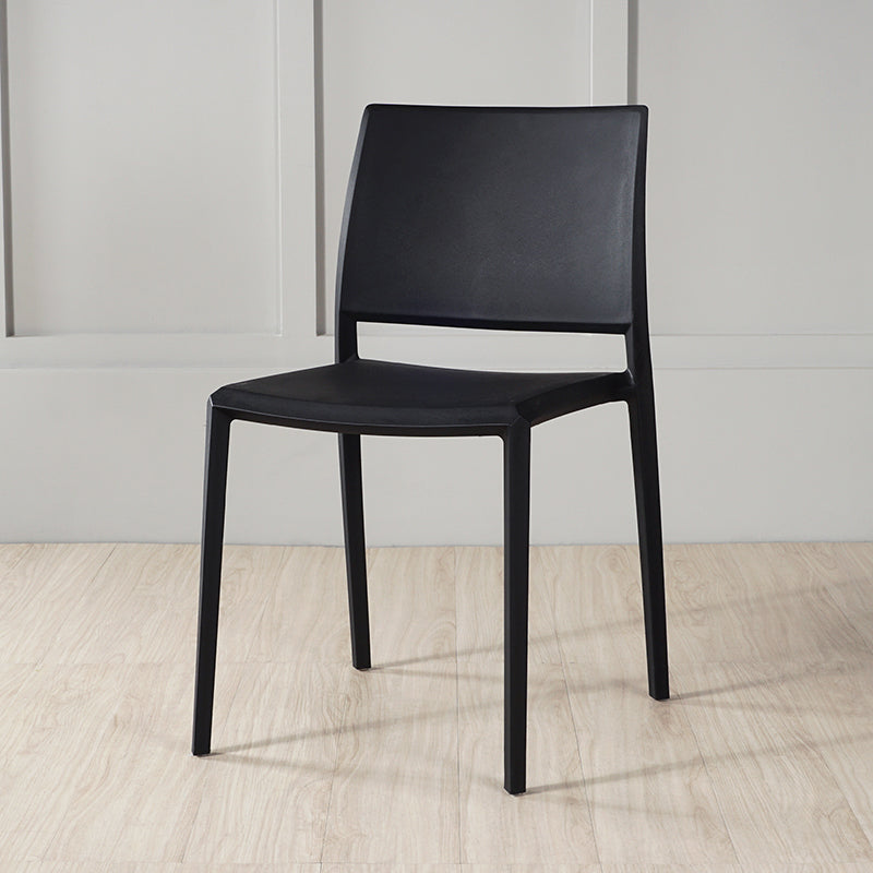 Chaises de salle à manger en plastique sans bras de style nordique, chaise latérale de salle à manger à dos ouvert