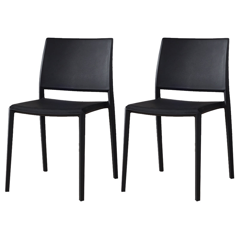 Nordic Style Armless Plastic Dining Room Chairs Open Back Dining Side Chair