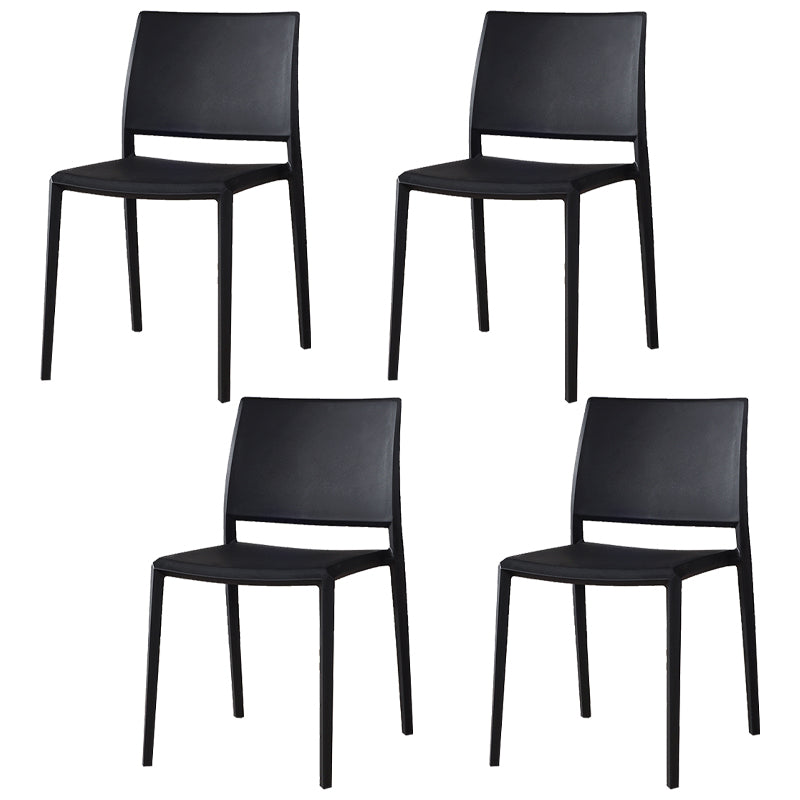 Nordic Style Armless Plastic Dining Room Chairs Open Back Dining Side Chair