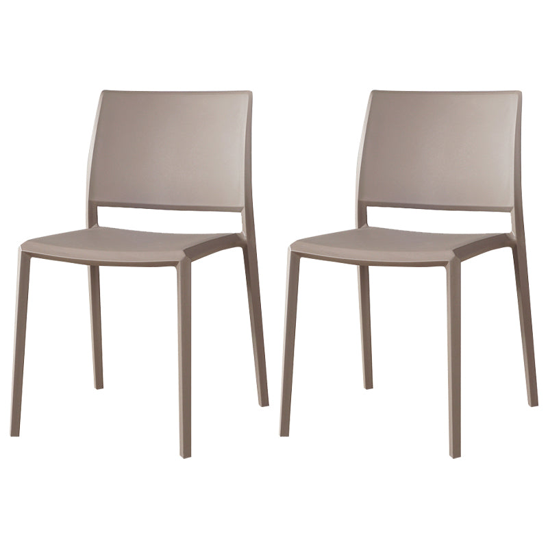 Nordic Style Armless Plastic Dining Room Chairs Open Back Dining Side Chair