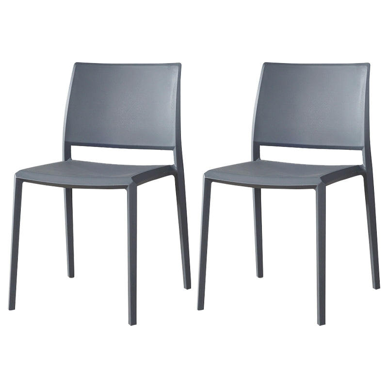 Nordic Style Armless Plastic Dining Room Chairs Open Back Dining Side Chair