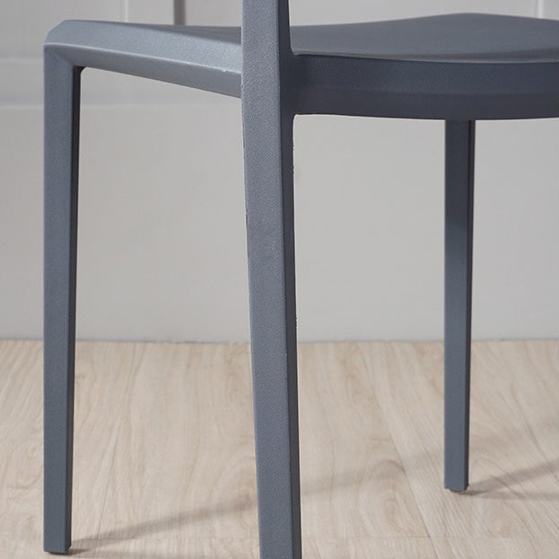 Nordic Style Armless Plastic Dining Room Chairs Open Back Dining Side Chair