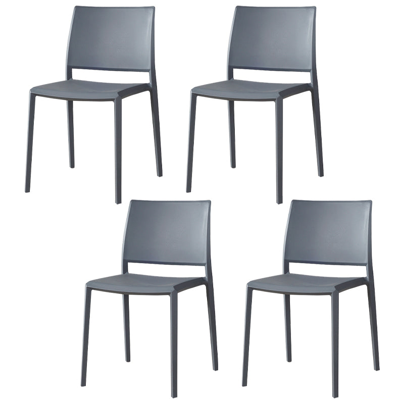 Nordic Style Armless Plastic Dining Room Chairs Open Back Dining Side Chair