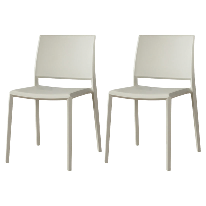 Nordic Style Armless Plastic Dining Room Chairs Open Back Dining Side Chair