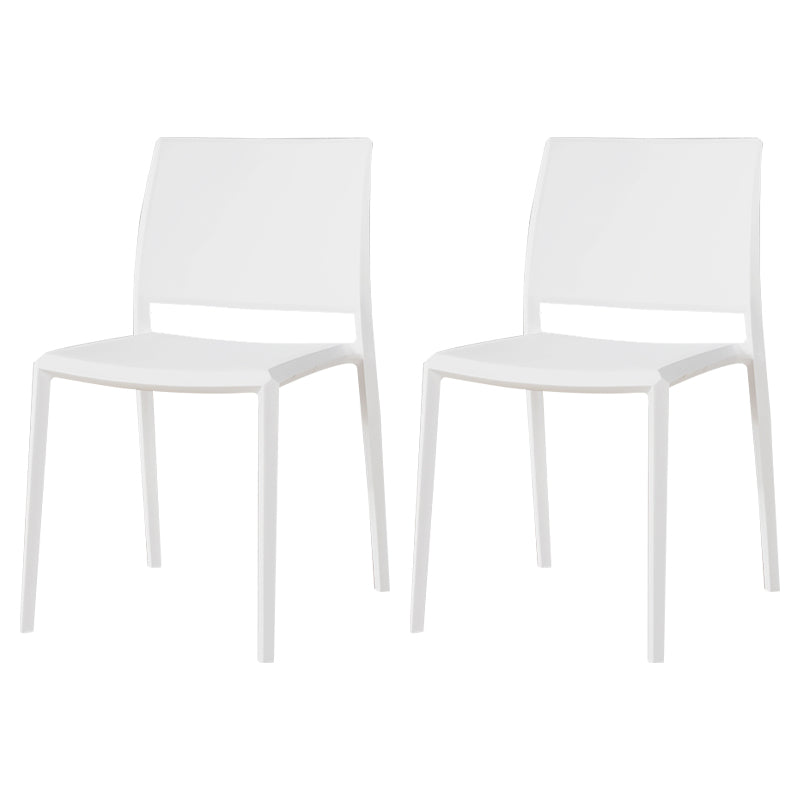 Nordic Style Armless Plastic Dining Room Chairs Open Back Dining Side Chair