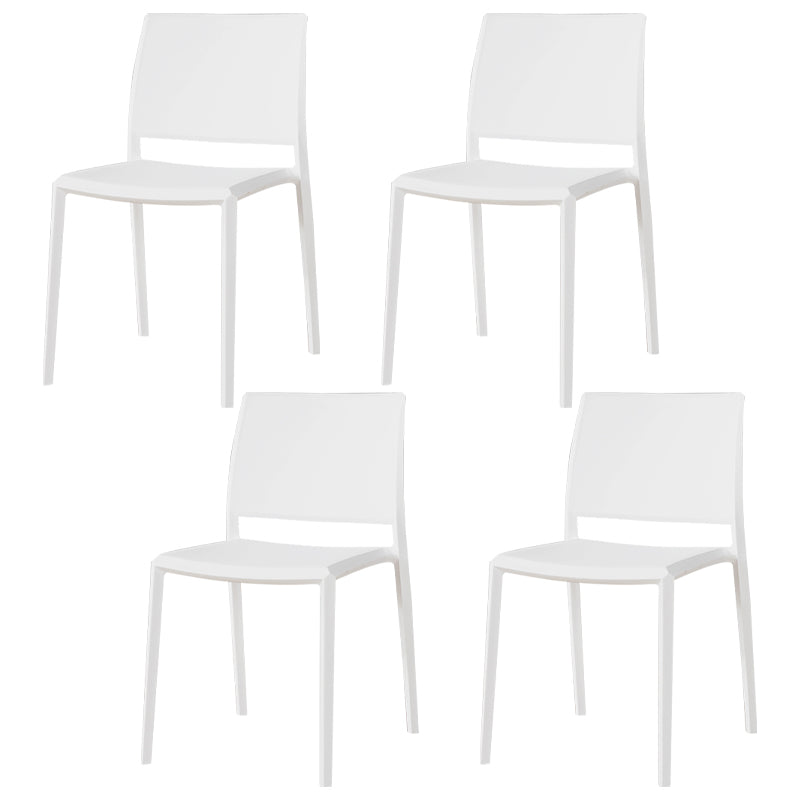 Nordic Style Armless Plastic Dining Room Chairs Open Back Dining Side Chair