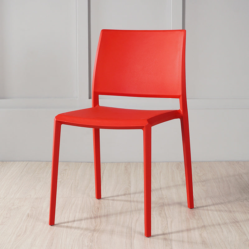 Chaises de salle à manger en plastique sans bras de style nordique, chaise latérale de salle à manger à dos ouvert