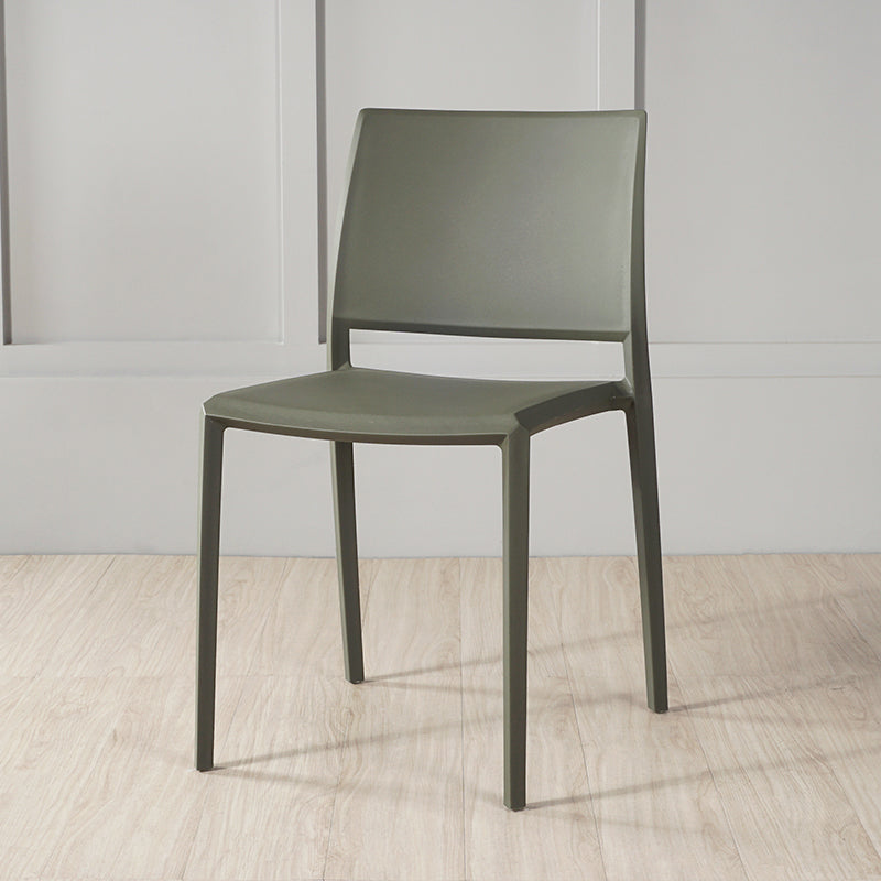 Nordic Style Armless Plastic Dining Room Chairs Open Back Dining Side Chair