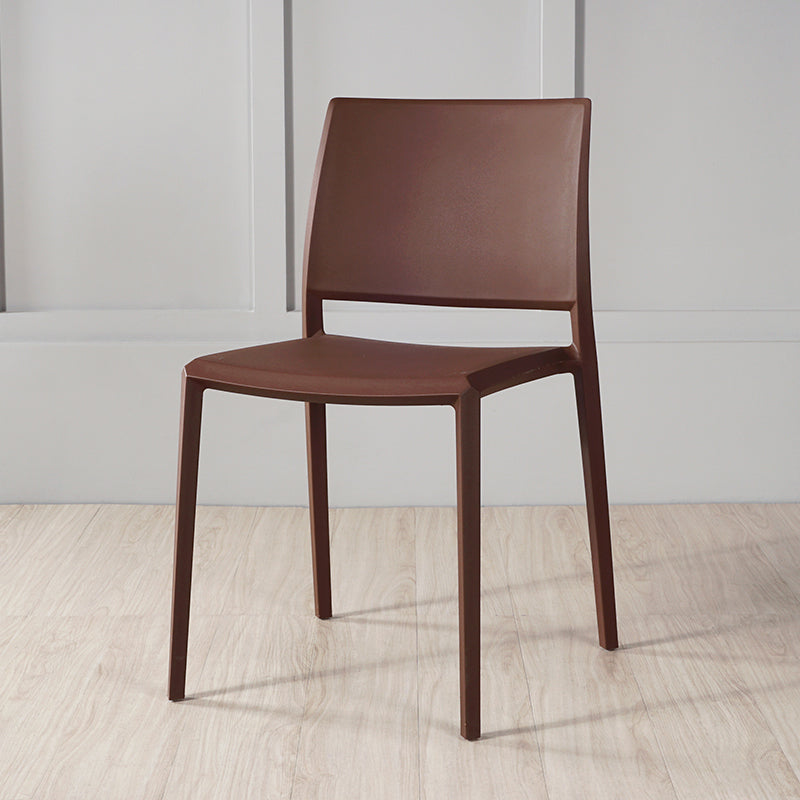 Nordic Style Armless Plastic Dining Room Chairs Open Back Dining Side Chair