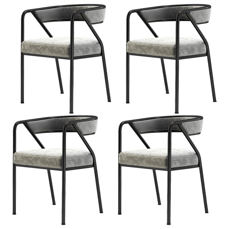 Flannel Scandinavian Restaurant Arm Chair Open Multi-color Dining Chair
