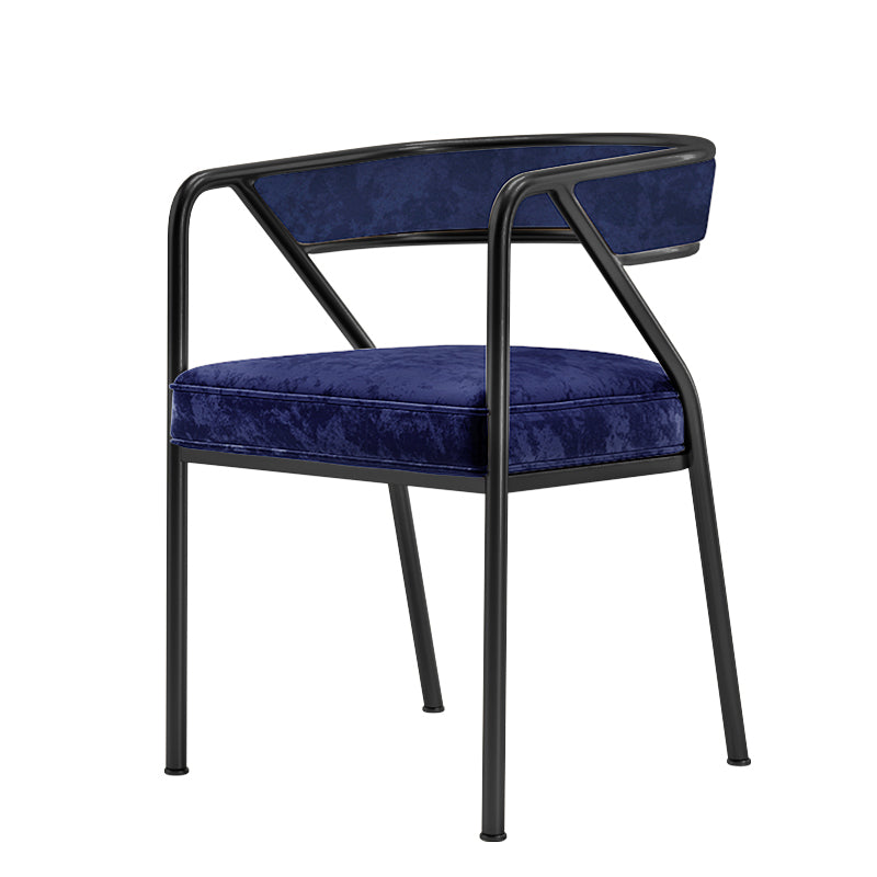 Fauteuil de restaurant scandinave en flanelle, chaise de salle à manger ouverte multicolore