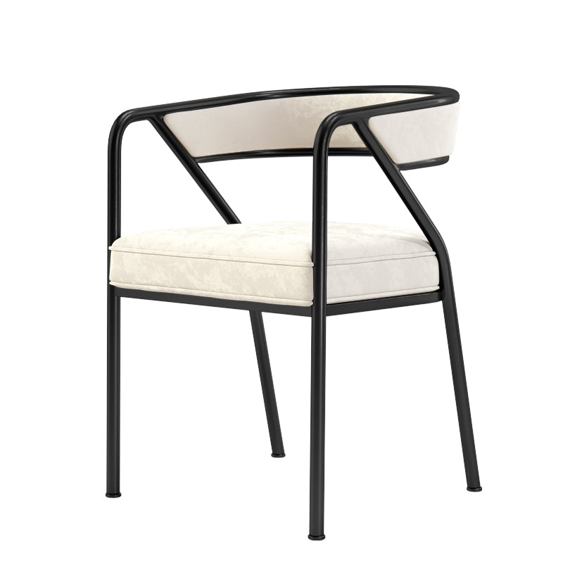 Fauteuil de restaurant scandinave en flanelle, chaise de salle à manger ouverte multicolore