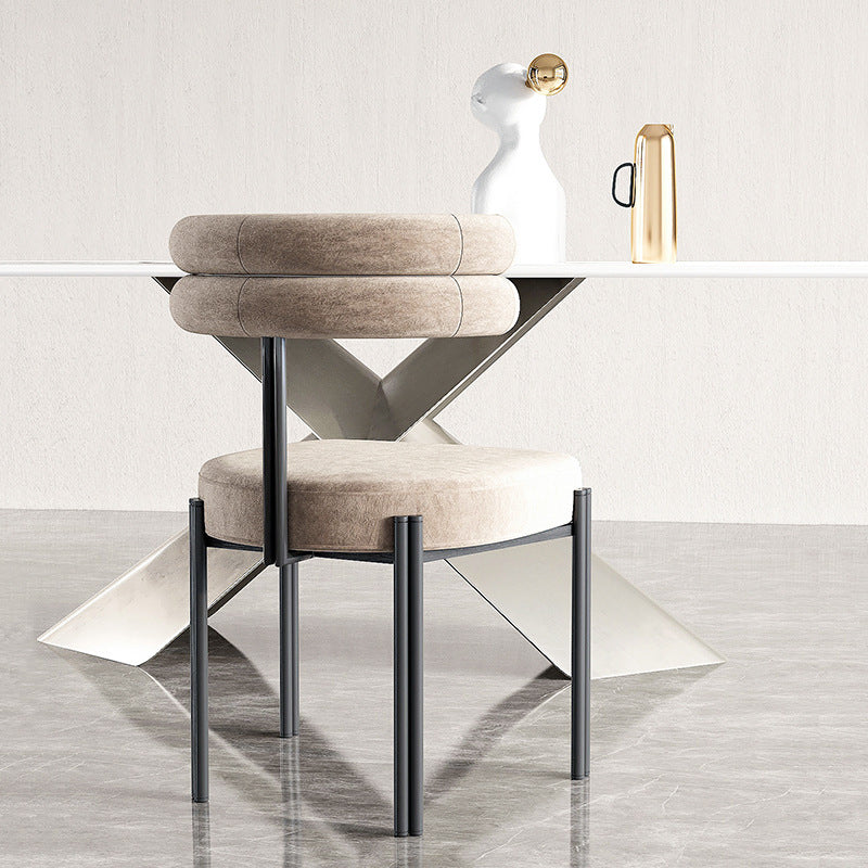 Les chaises en métal de style de Glam placent les chaises latérales arrière ouvertes de cuisine de salle à manger