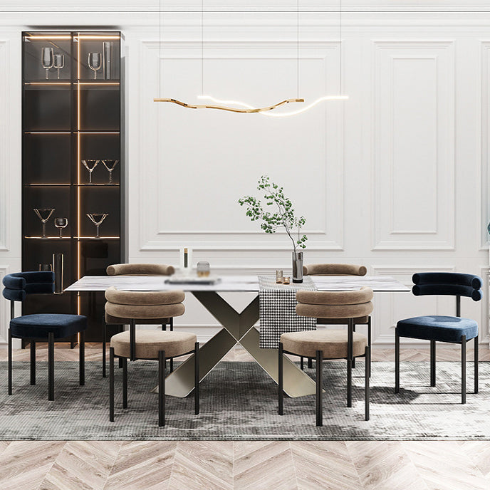 Les chaises en métal de style de Glam placent les chaises latérales arrière ouvertes de cuisine de salle à manger