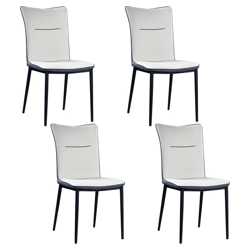 Home Scandinavian Side Chair Indoor Solid Back Metal Dining Room Chair