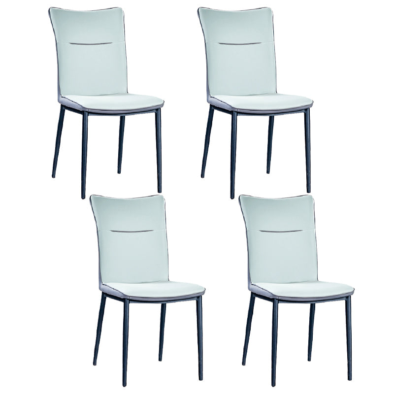 Home Scandinavian Side Chair Indoor Solid Back Metal Dining Room Chair