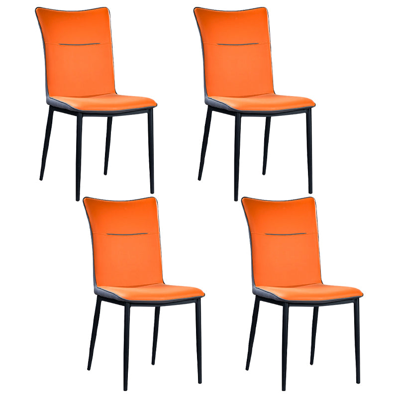 Home Scandinavian Side Chair Indoor Solid Back Metal Dining Room Chair