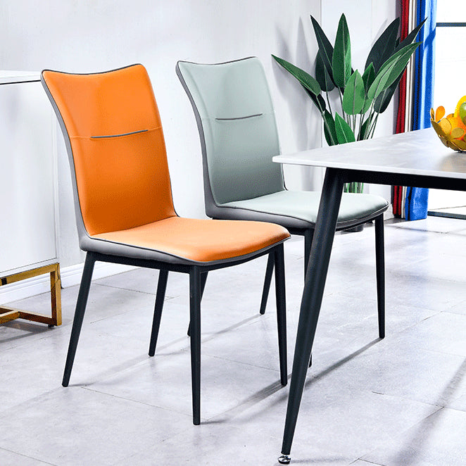 Home Scandinavian Side Chair Indoor Solid Back Metal Dining Room Chair