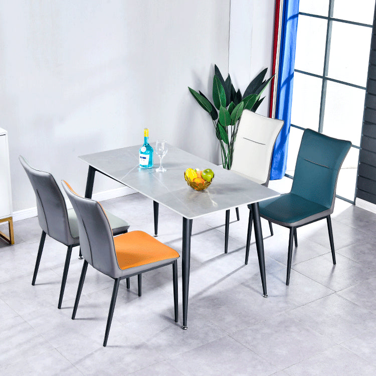 Home Scandinavian Side Chair Indoor Solid Back Metal Dining Room Chair