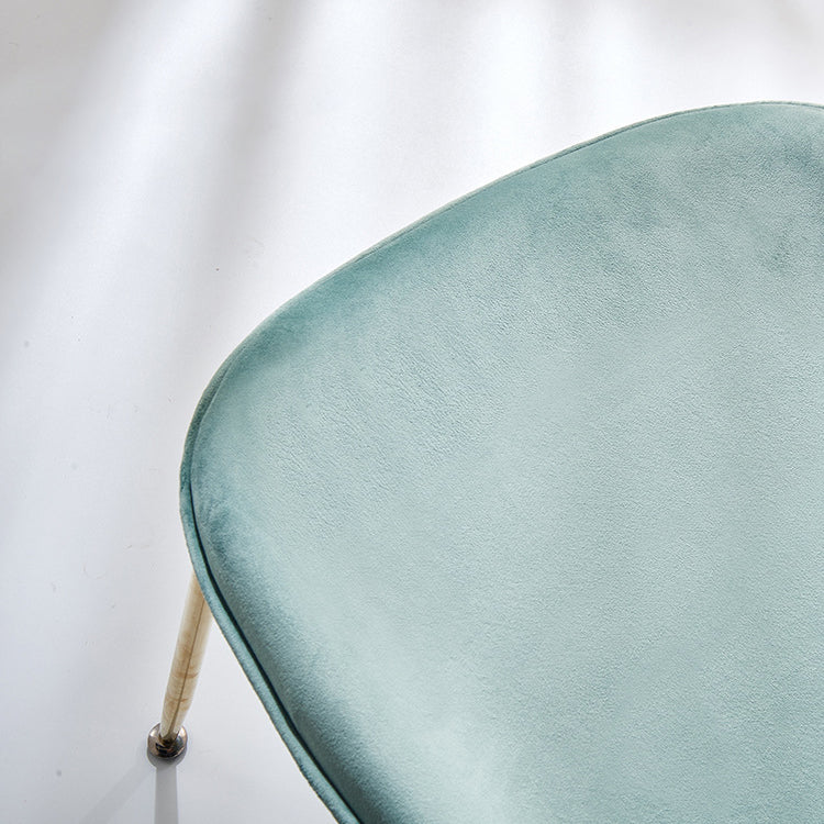 Upholstered Velvet Armless Dining Chairs Solid Back Side Chair with Metal Legs