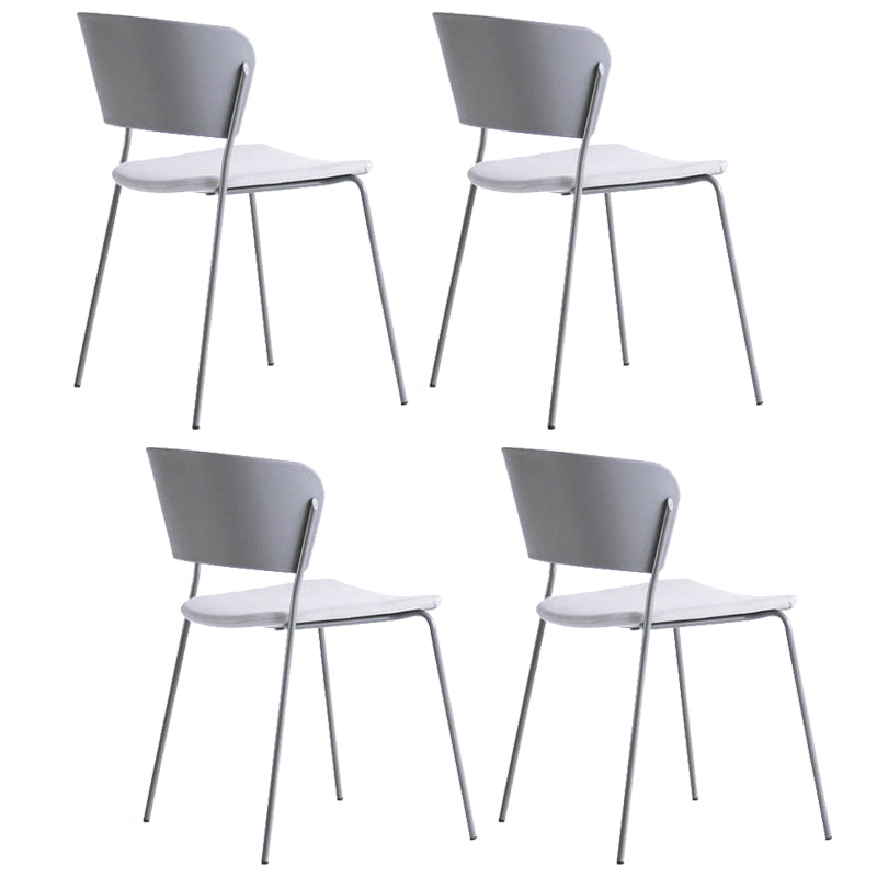 Contemporary Dining Chair Open Back Side Chair with Metal Legs for Home Use