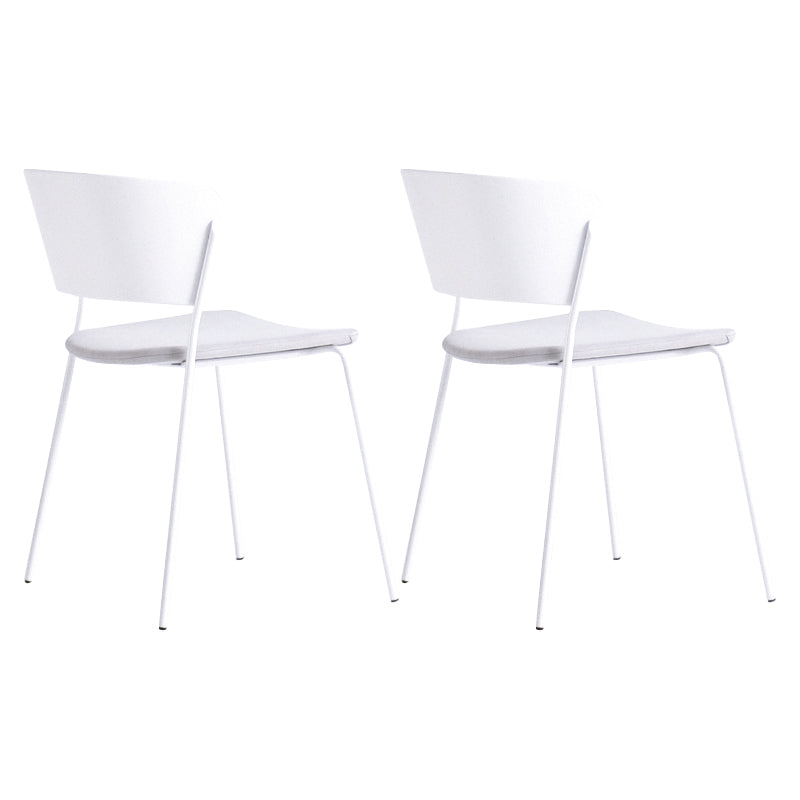 Contemporary Dining Chair Open Back Side Chair with Metal Legs for Home Use