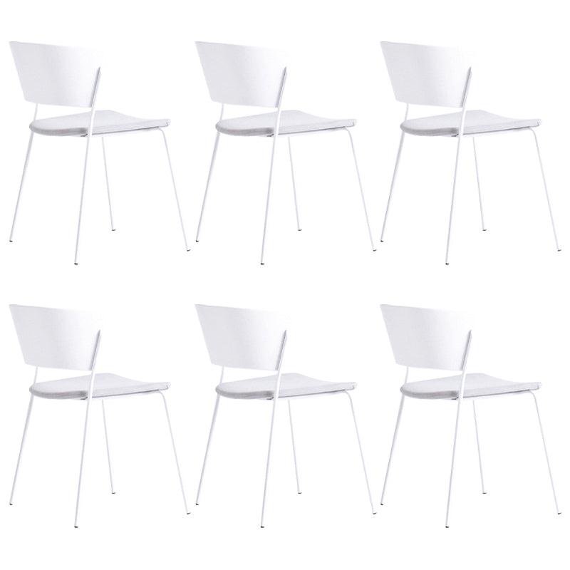 Contemporary Dining Chair Open Back Side Chair with Metal Legs for Home Use