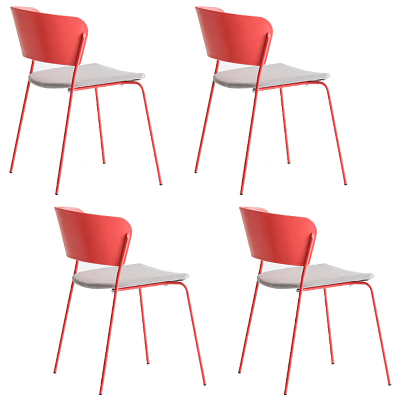 Contemporary Dining Chair Open Back Side Chair with Metal Legs for Home Use