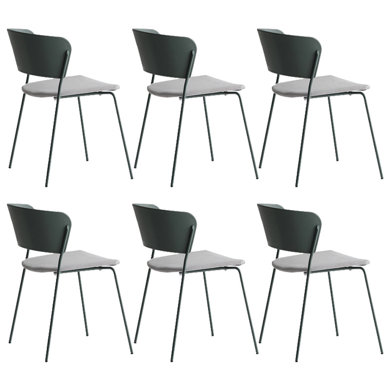 Contemporary Dining Chair Open Back Side Chair with Metal Legs for Home Use