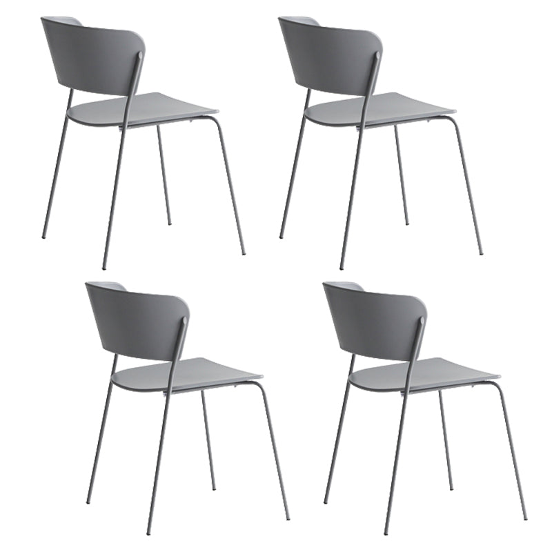 Contemporary Dining Chair Open Back Side Chair with Metal Legs for Home Use